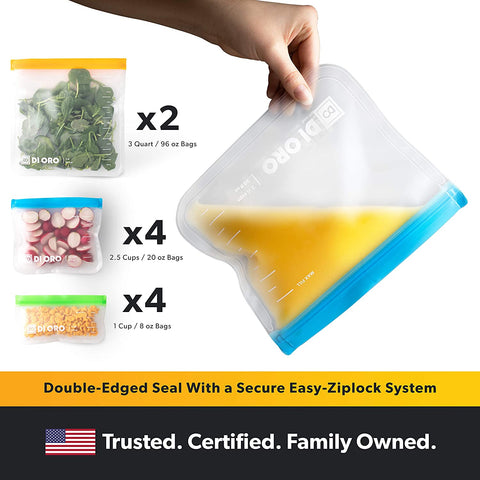 10-Piece Reusable Snack Bags - DI ORO