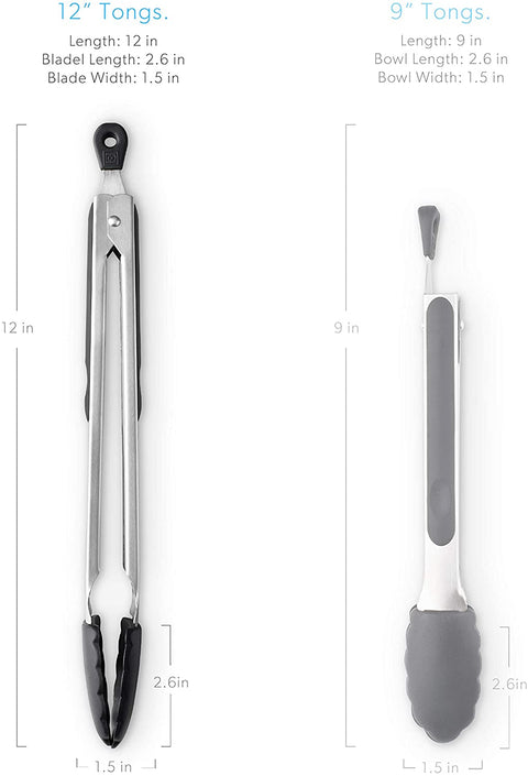 12-Inch Stainless Steel Kitchen Tongs - DI ORO