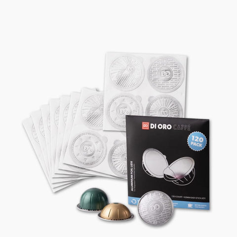 120-Pack Nespresso VertuoLine Foil Lids - DI ORO