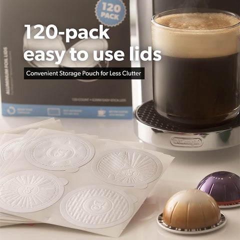 120-Pack Nespresso VertuoLine Foil Lids - DI ORO