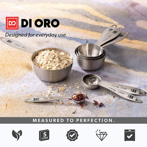 4-Piece 18/8 Stainless Steel Measuring Cup Set - DI ORO