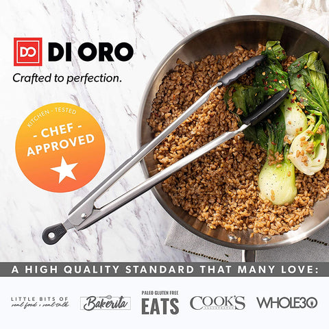 9-Inch Stainless Steel Kitchen Tongs - DI ORO