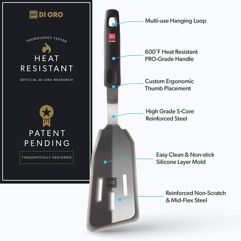 Designer Series Slotted Angled Fish Turner Spatula - DI ORO
