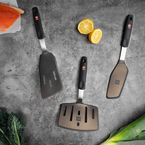 Designer Series Slotted Angled Fish Turner Spatula - DI ORO