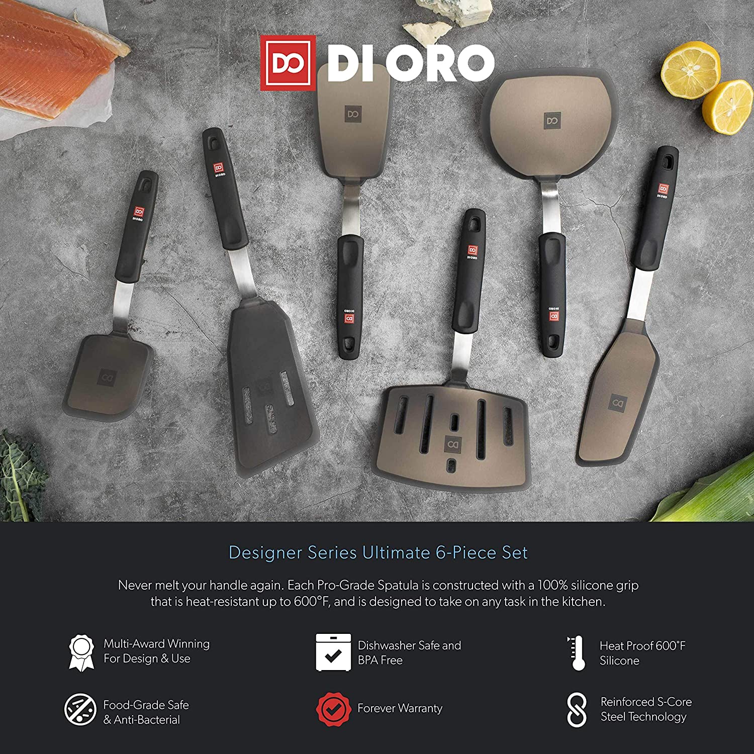 Designer 6-Piece Ultimate Spatula Turner Set– DI ORO