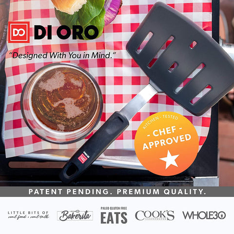 Designer Series Wide Slotted Turner Spatula - DI ORO