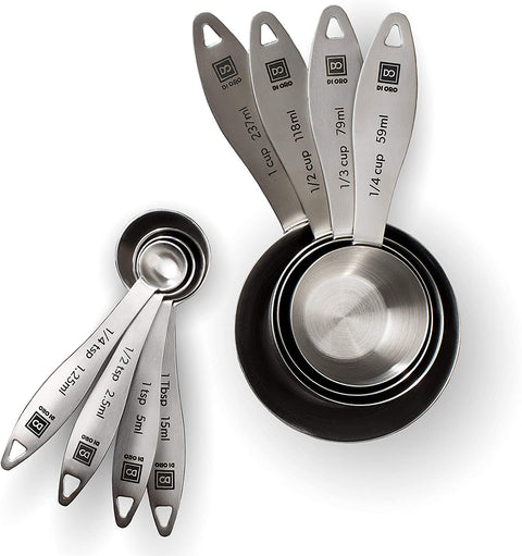 DI ORO 8-Piece 18/8 Stainless Steel Measuring Cup and Spoon Set - DI ORO