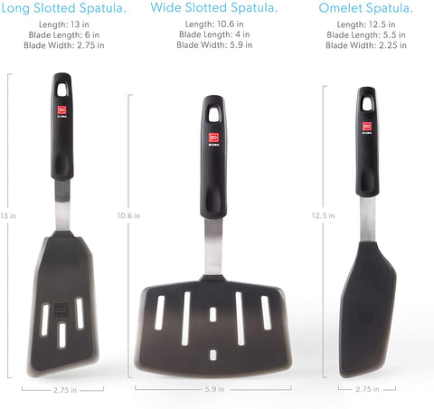 DI ORO Designer Series Elite 3-Piece Turner Spatula Set - DI ORO