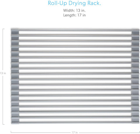 DI ORO Roll-Up Silicone Over the Sink Dish Drying Rack (2 Sizes) - DI ORO