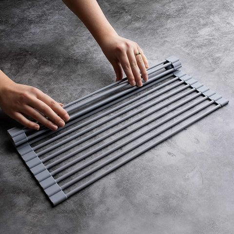 DI ORO Roll-Up Silicone Over the Sink Dish Drying Rack (2 Sizes) - DI ORO