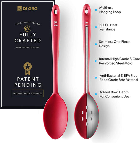 DI ORO Seamless Series 2-Piece Silicone Spoon Set - DI ORO