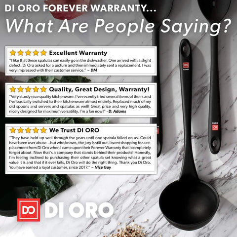 DI ORO Seamless Series Silicone Kitchen Soup Ladle - DI ORO