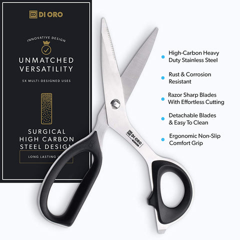 High-Carbon Stainless Steel Offset Kitchen Scissors - DI ORO
