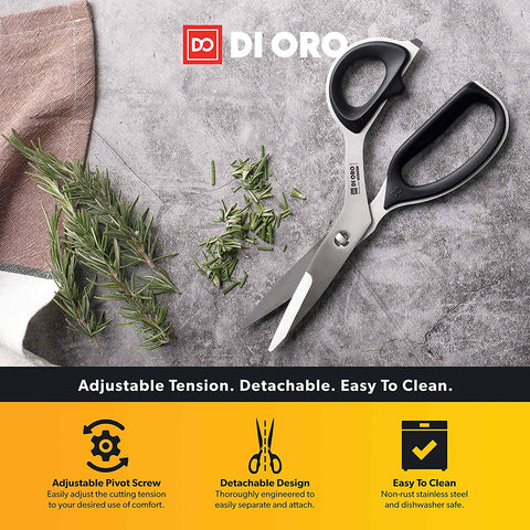 High-Carbon Stainless Steel Offset Kitchen Scissors - DI ORO