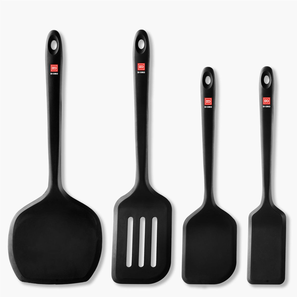 Silicone Turner Set for Bold Cooking | Seamless 4-Piece by DI ORO