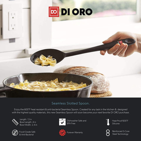 Seamless Series Slotted Silicone Spoon - DI ORO