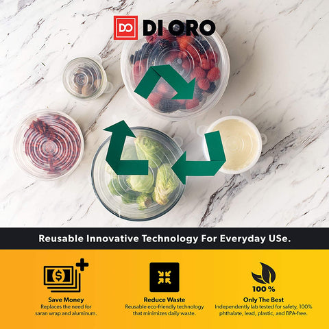Silicone Stretch Lids 12 Pack - DI ORO